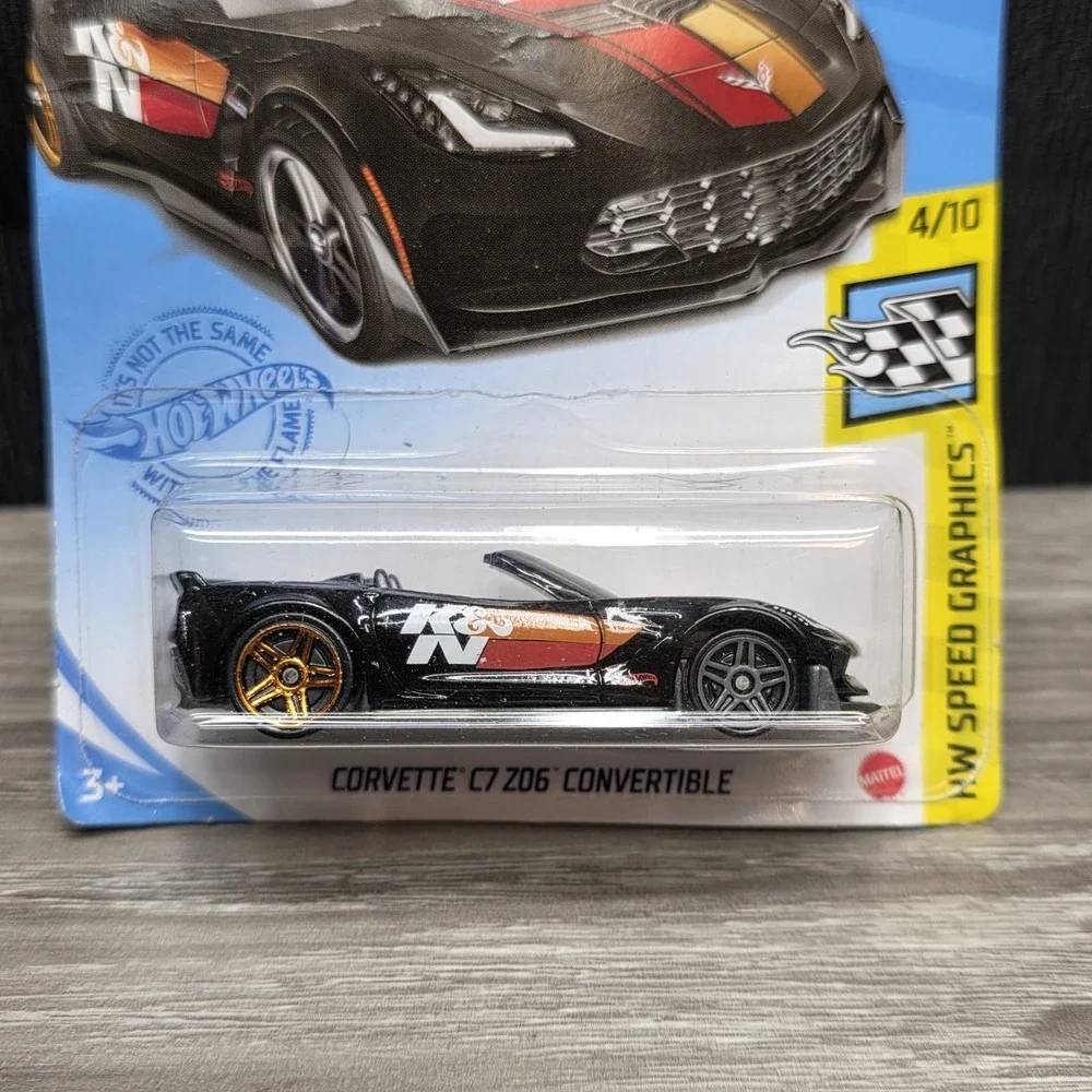 Hot Wheels HW Speed Graphics 4/10 (2020) Black Corvette C7 Z06 Convertible Toy C